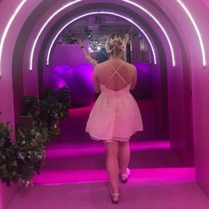 Cute light pink, medium Miss Avenue dress. I love the criss cross back straps!